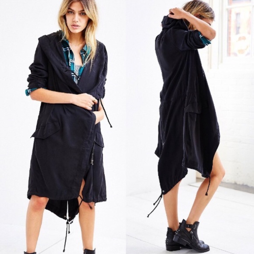 silence + noise waylin asymmetrical parka small